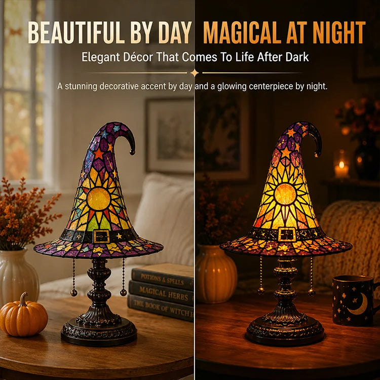 Witch Hat Stained Glass Lamp