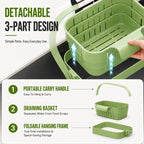 Collapsible Faucet-Hanging Sink Strainer Basket