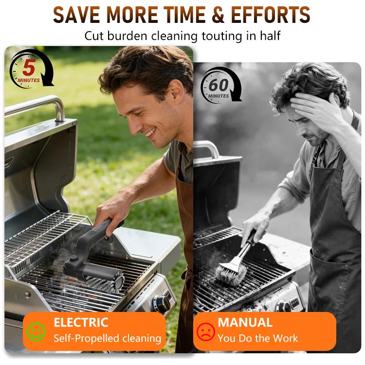 3-Speed Electric Grill Brush — Clean in Seconds
