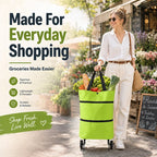 2-in-1 Foldable Rolling Shopping Tote