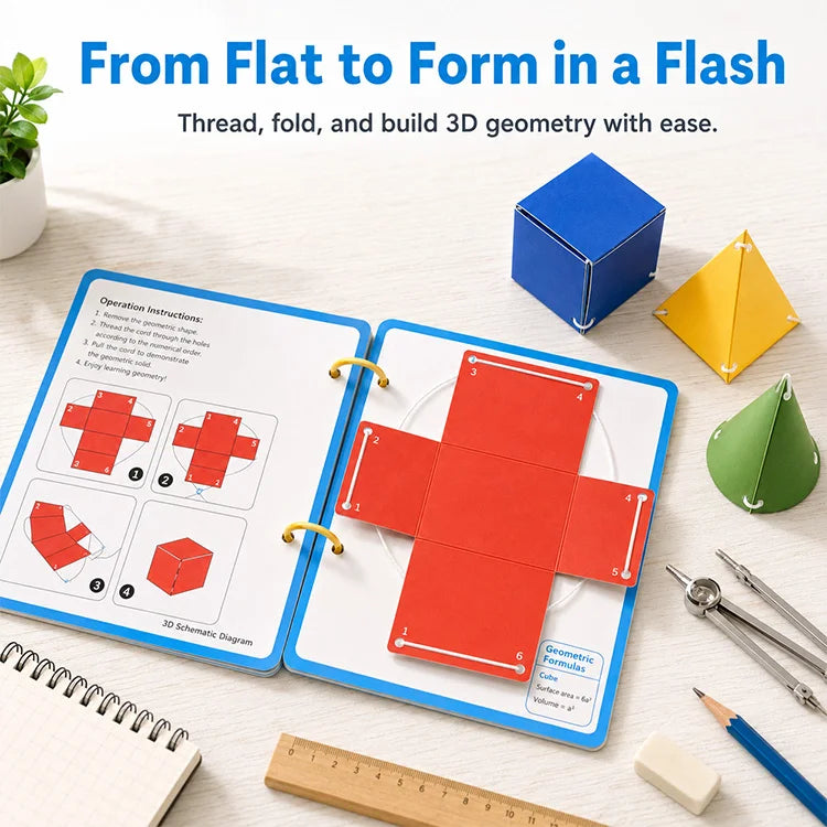 DIY 3D Geometry Book – Hands-On Math Learning Kit For Kids