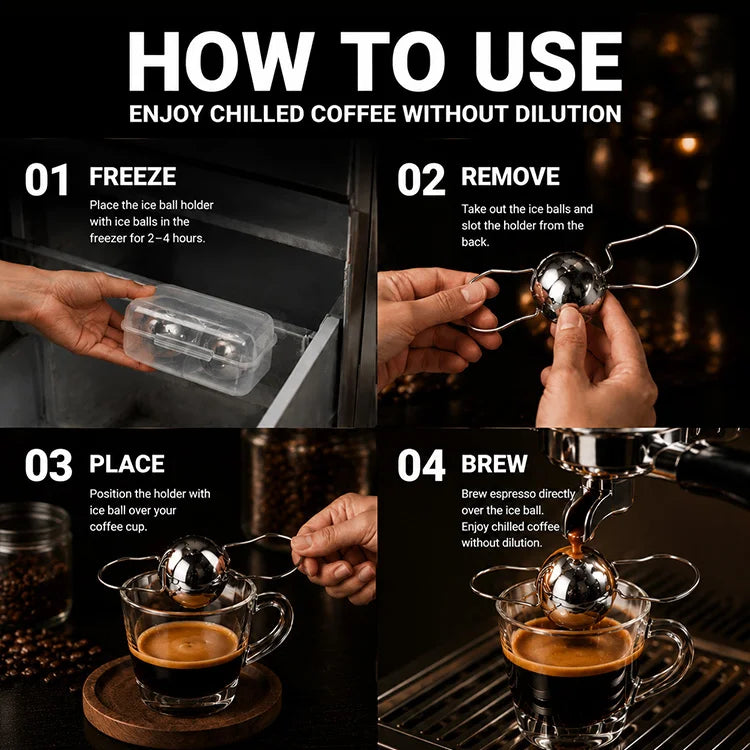 Espresso Chilling Ball – Stainless Steel Coffee Cooling Sphere
