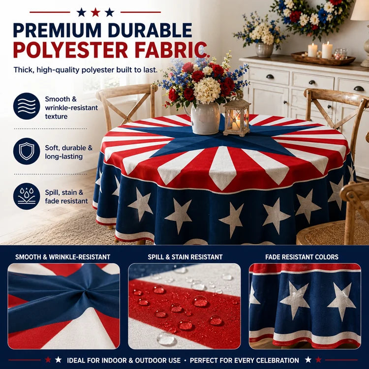 🔥Limited Time Offer 50% Off🎁250th Anniversary Patriotic Round Tablecloth