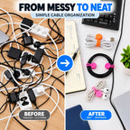 Reusable Magnetic Silicone Cable Ties – Flexible Snap-On Cord Organizer, 5PCS