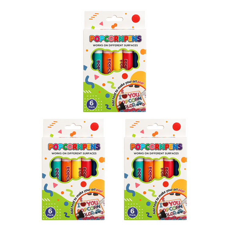 3D Puffy Art Pens – 6-Color Pop-Up Drawing Set