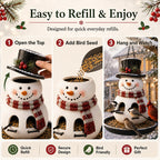 Christmas Snowman Hanging Bird Feeder – Festive Resin Backyard Feeder