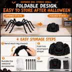Giant Posable Spider & Web Halloween Decoration