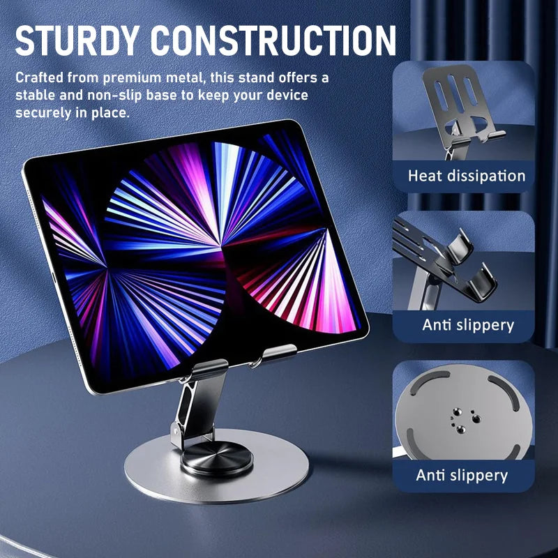 360° Adjustable Metal Phone Stand – Stable, Foldable & Hands-Free