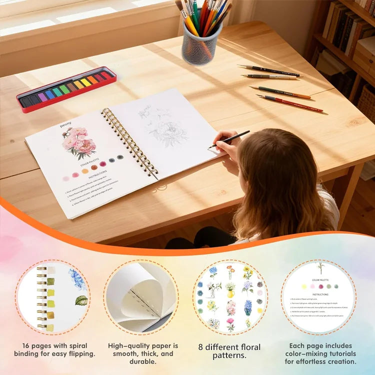 Step-by-Step Watercolor Workbook – Beginner to Confident Artist