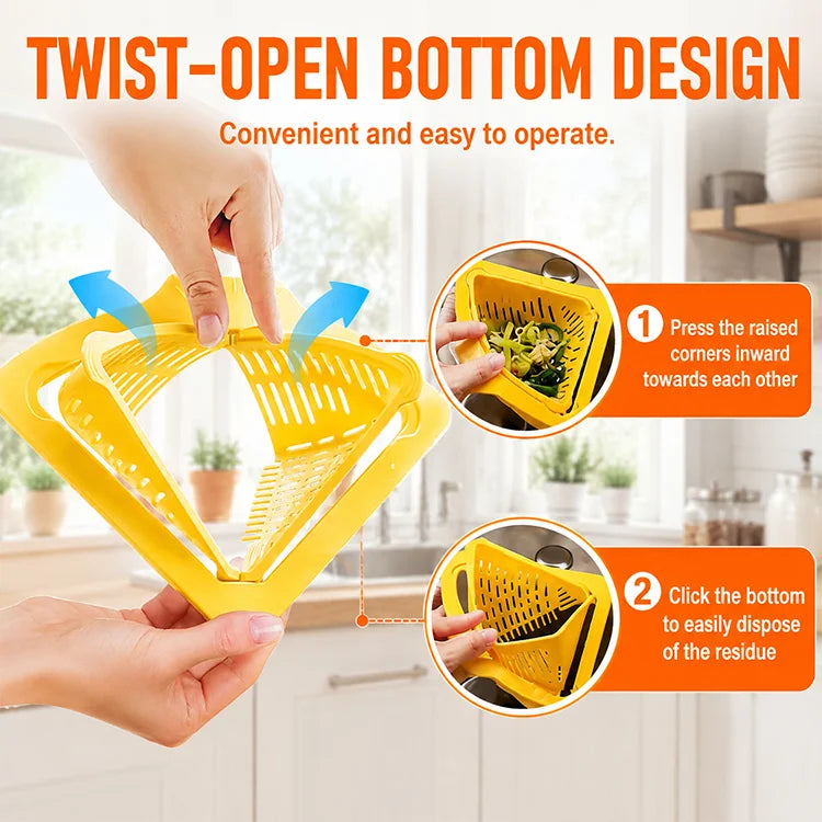 Magnetic Twist-Release Corner Sink Strainer
