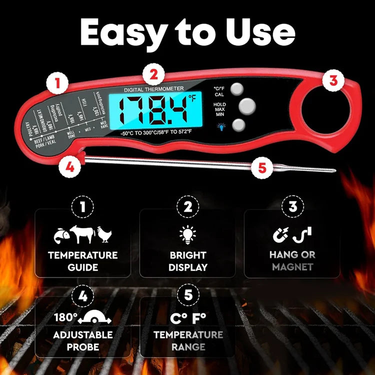 Instant Read Meat Thermometer — Perfect Cooking Every Time