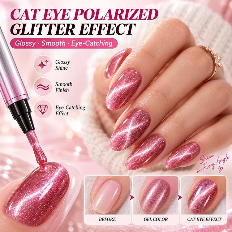 7-in-1 One-Step Cat Eye Gel Polish Pen – Magnetic Nail Art