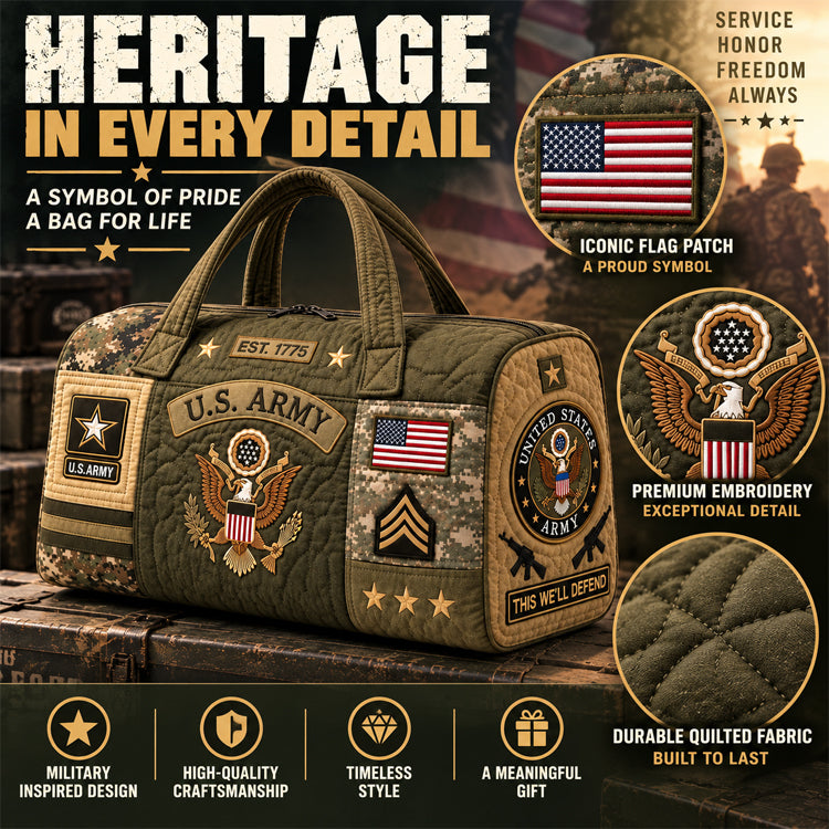 Hand-Finished U.S. Military Heritage Quilted Duffel Bag