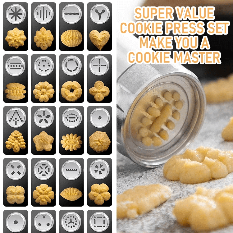 Complete 28-Piece Cookie Press Kit - Durable Food-Grade Materials, Easy Baking & Cake Decorating for Beginners and Experts