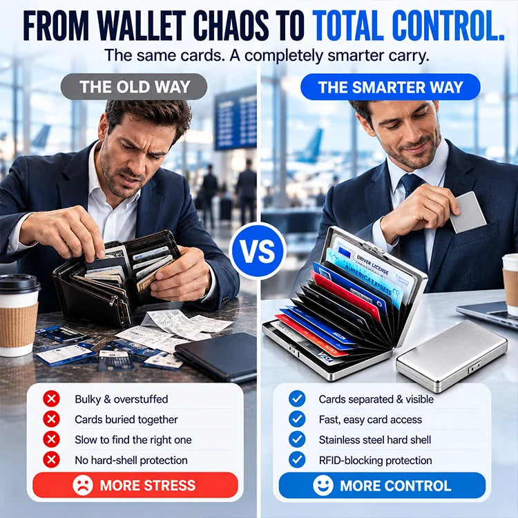 10-Card Stainless Steel RFID Blocking Wallet
