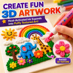 3D Puffy Art Pens – 6-Color Pop-Up Drawing Set