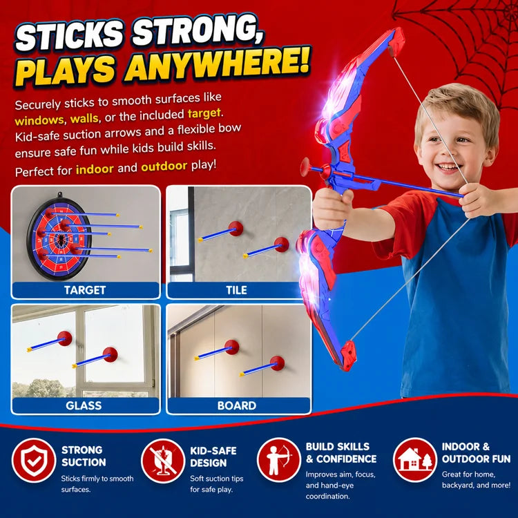 LED Light-Up Kids Bow & Arrow Target Set