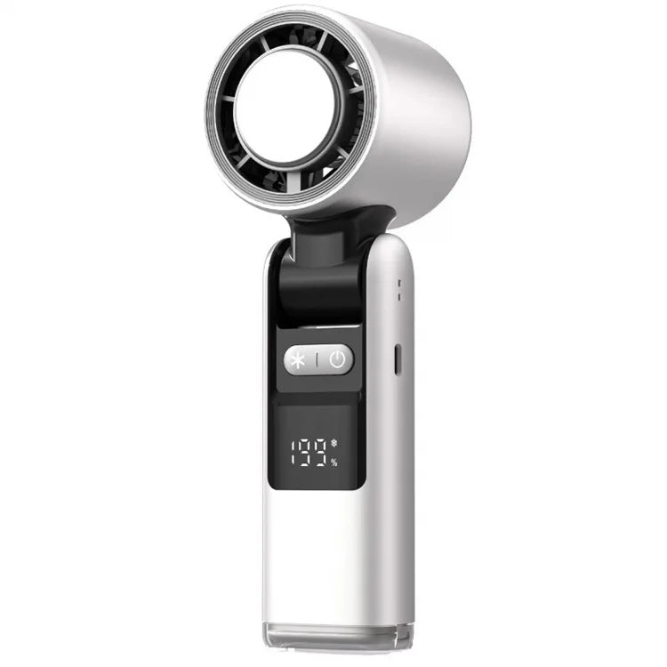 Portable Handheld Fan with LED Light — Strong Wind & Foldable Design
