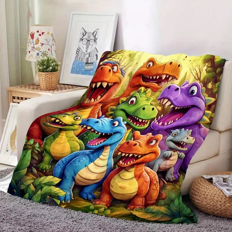 SnuggyHome™ Blanket - Ultra-Soft Flannel Throw That Brings Warmth, Joy & Dino Fun