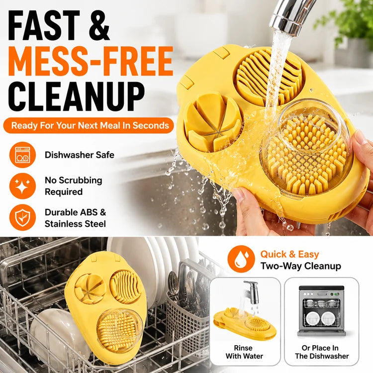 3-in-1 Egg Slicer & Food Cutter – Compact Stainless Steel Kitchen Tool