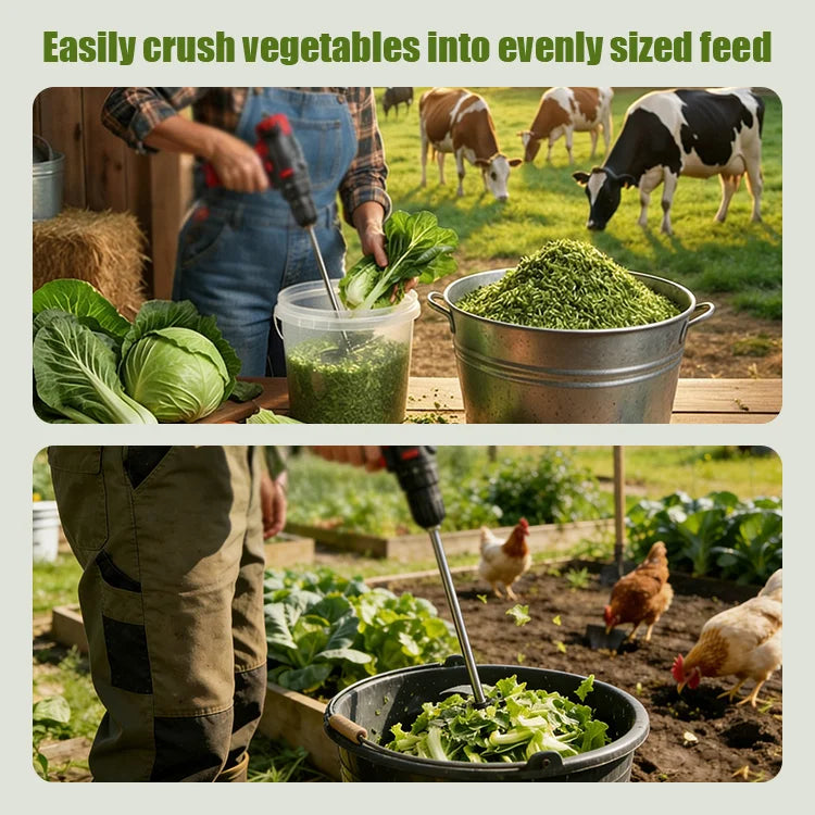 Drill-Powered Vegetable Shredder — Fast Feed Cutter Tool