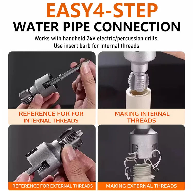 All-in-One Pipe Threading Kit — 3 Sizes for Any Job