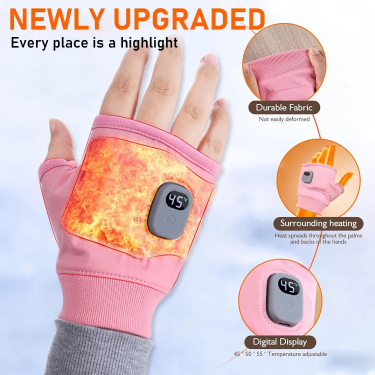 Instant Heated Fingerless Gloves — Warm Your Hands in Seconds