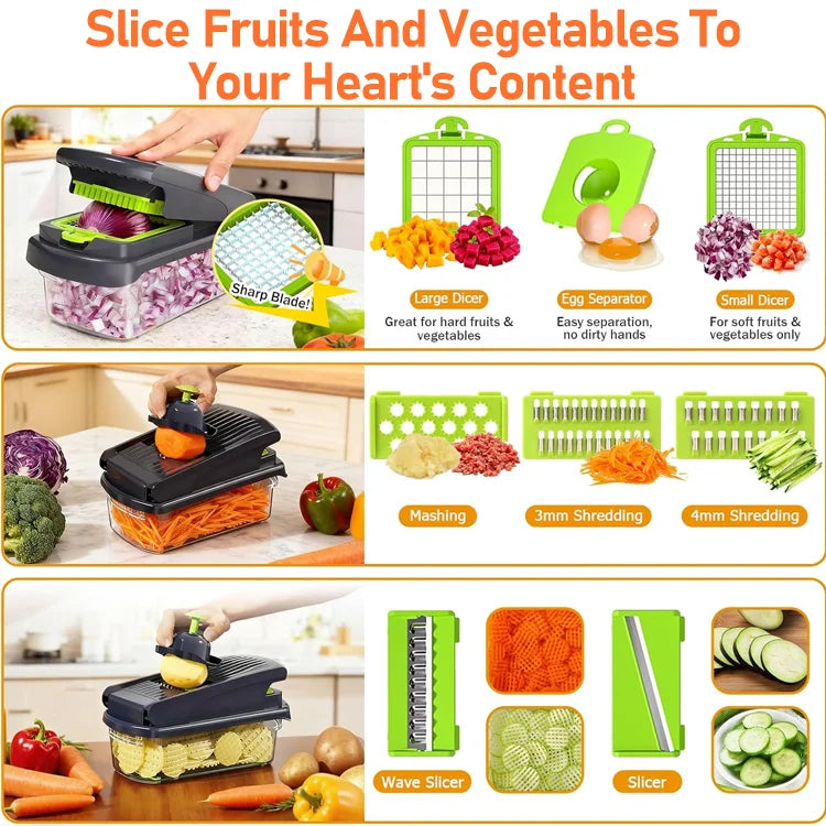 15-in-1 Veggie Cutter – Prep in Seconds, Not Minutes