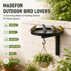 Wall-Mounted Metal Bird Bath & Feeder Station