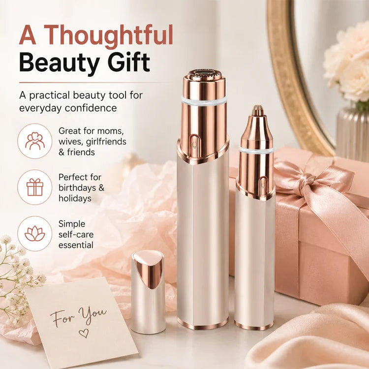 2-in-1 Rechargeable Facial Hair Remover & Eyebrow Trimmer