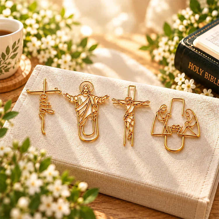 Christian Gold Bookmark Clips