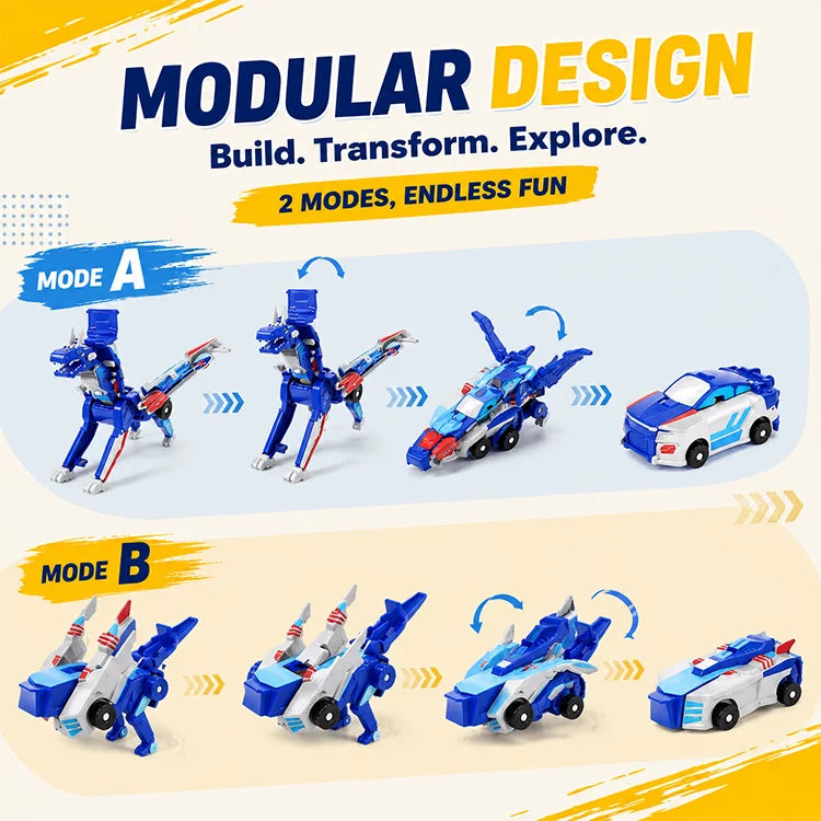 2-in-1 Magnetic Crash-Transforming Cars