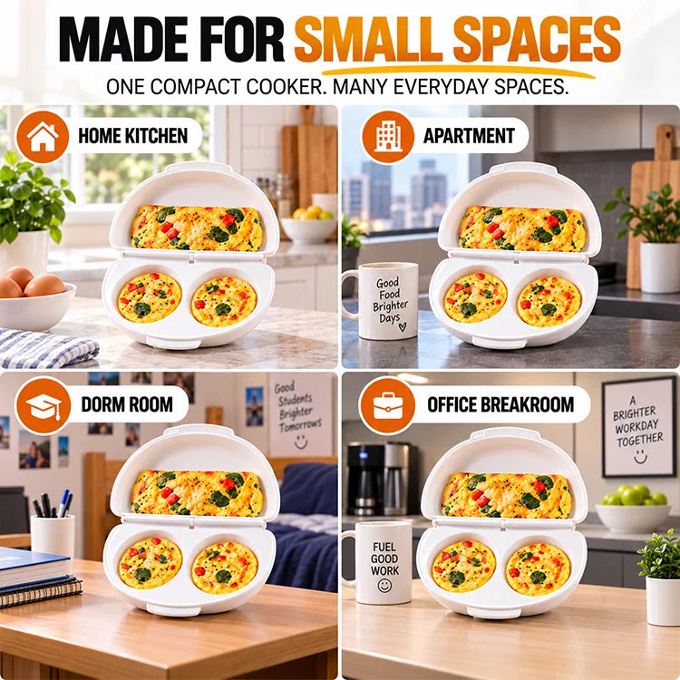 2-in-1 Microwave Egg Cooker – Omelet, Egg Cups & Wrap Maker