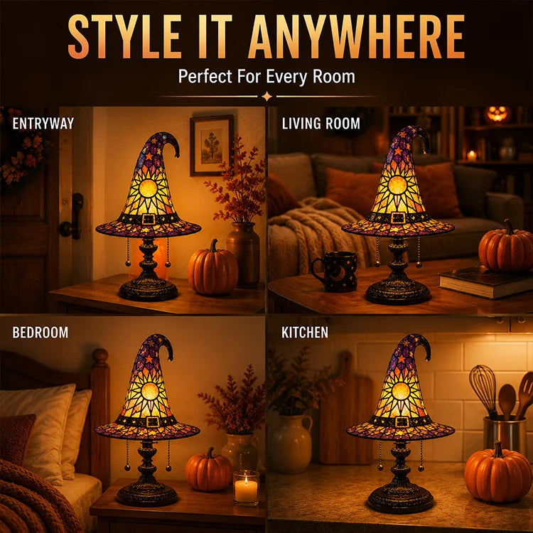 Witch Hat Stained Glass Lamp
