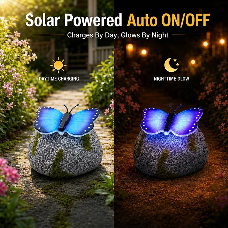 🦋Last Day 50% OFF🦋Solar Butterfly Stone Garden Light