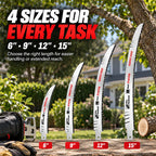 4-Piece Curved Pruning Saw Blade Set – 6″/9″/12″/15″ Reciprocating Saw Blades