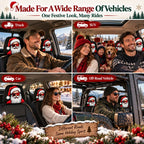 Christmas Car Headrest Cover – Stretch-Fit Holiday Seat Decor
