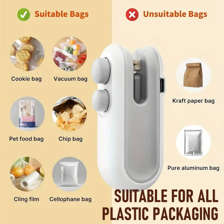 ZipNSeal - 2-in-1 Mini Bag Sealer & Cutter