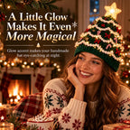DIY Light-Up Christmas Tree Crochet Hat Kit – Handmade Holiday Craft & Party Hat
