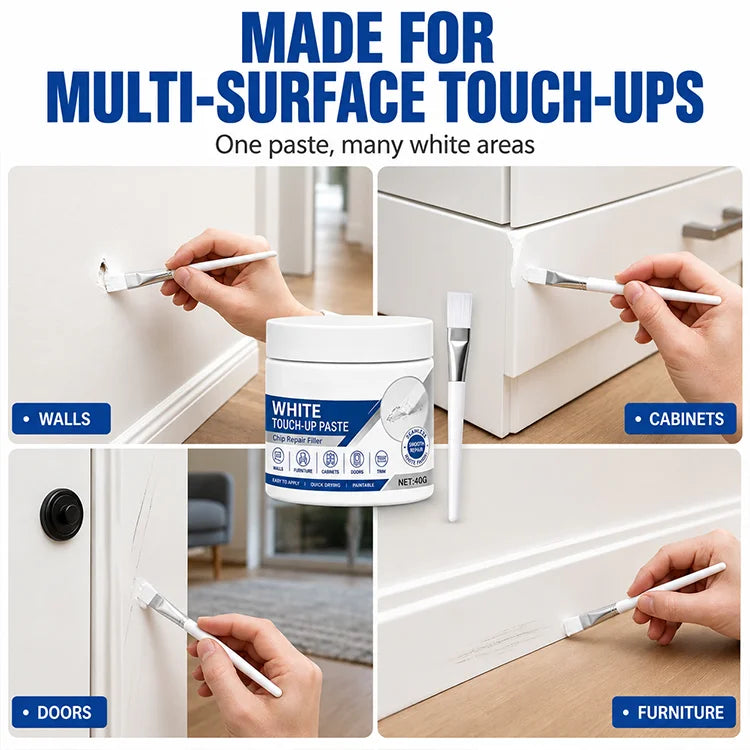 White Furniture Touch-Up Paste with Brush