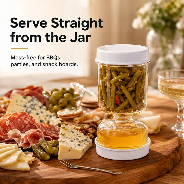 Dry & Wet Separation Pickle Jar – Hourglass Brine Strainer Container
