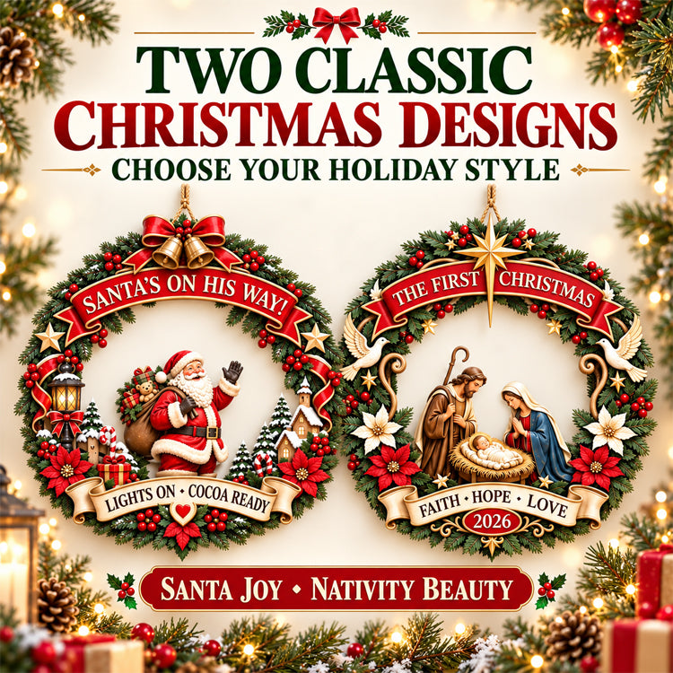 Large Size Wooden Christmas Door Sign