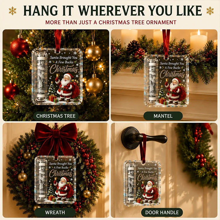 Christmas Cash Gift Ornament – Clear Money Holder Keepsake