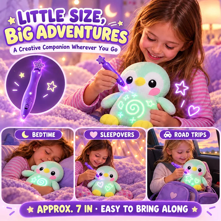 Glow & Doodle Plush Friend – Mess-Free Light Drawing & Cuddle Toy