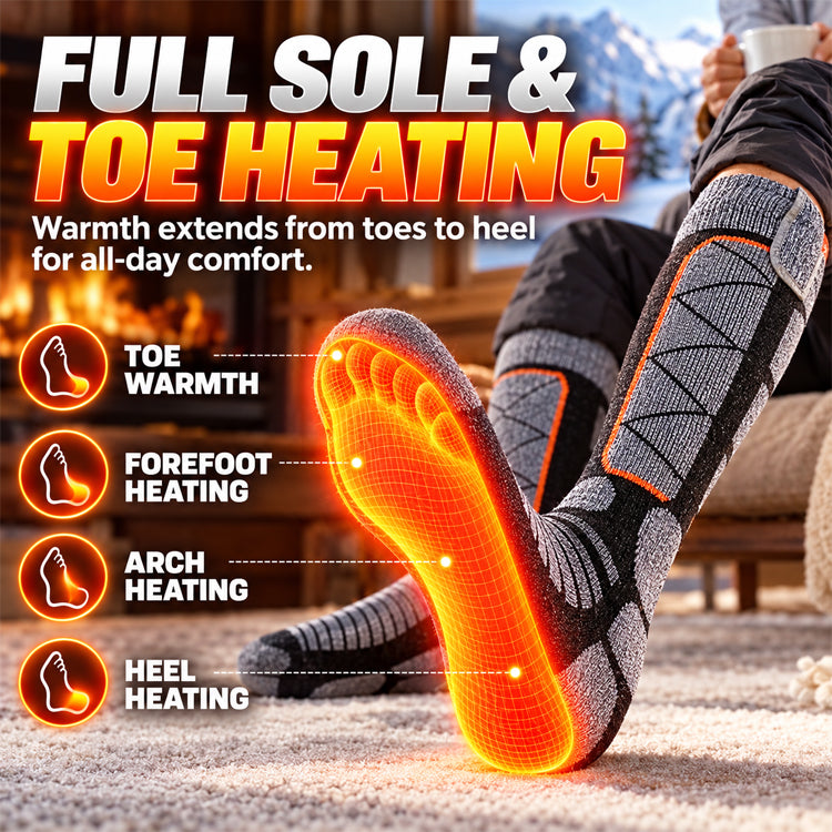Rechargeable Heated Thermal Socks – 3 Heat Levels & Up to 8.5H Warmth
