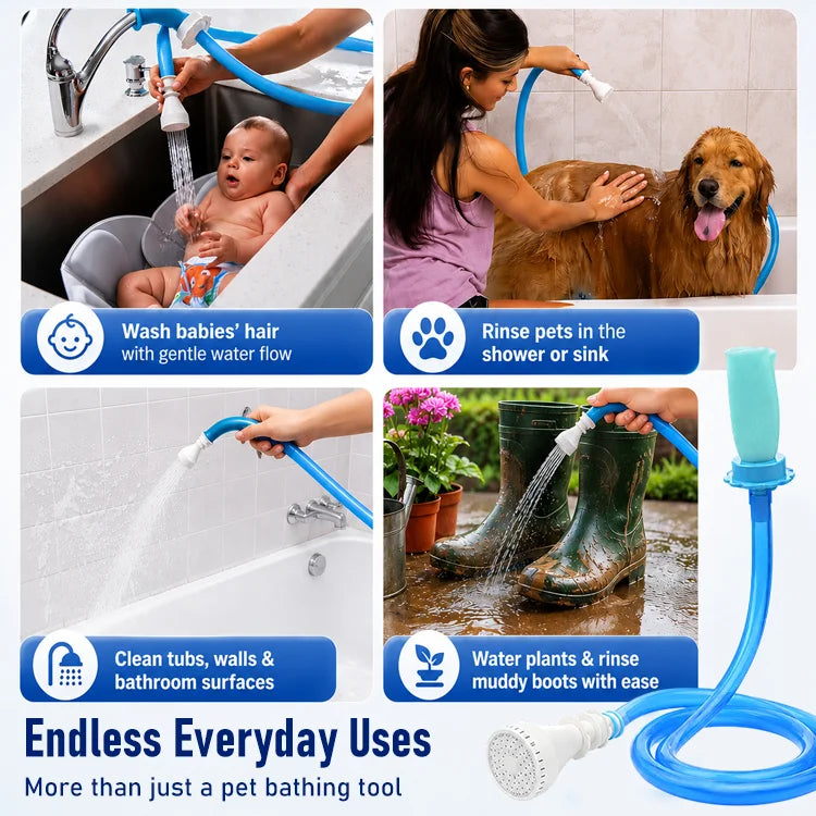 6FT Flexible Pet Shower Hose & Bath Sprayer