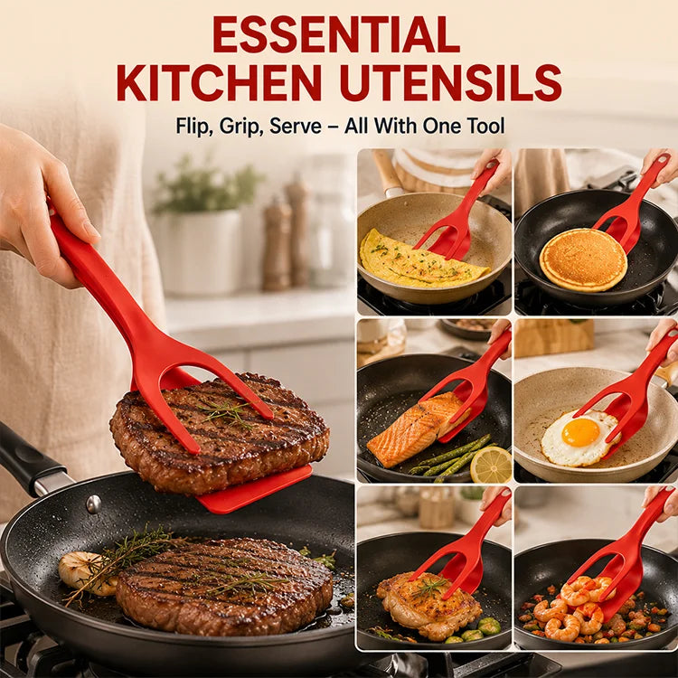 2-in-1 Flip Spatula Tongs