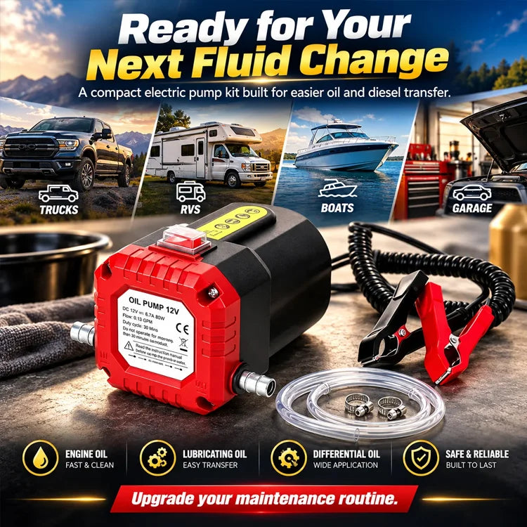 12V 80W Electric Oil Extractor Pump – Portable Fluid Transfer Pump