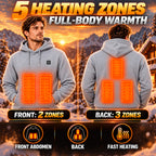 5-Zone Heated Pullover Hoodie – 3 Heat Levels USB Powered