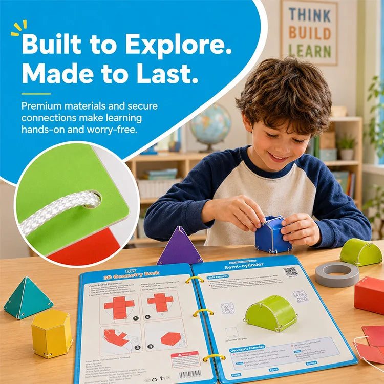 DIY 3D Geometry Book – Hands-On Math Learning Kit For Kids